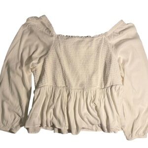 Torrid White Long Sleeve Blouse